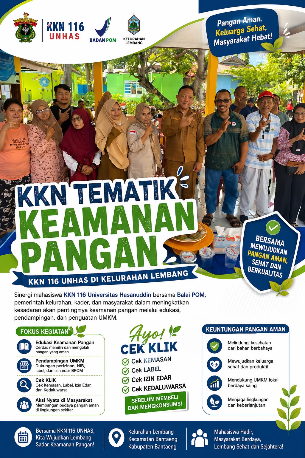 KKN Tematik Keamanan Pangan UNHAS 116 Hadir di Kelurahan Lembang, Edukasi Masyarakat dan UMKM Menuju Produk Pangan yang Aman, Sehat, dan Berdaya Saing